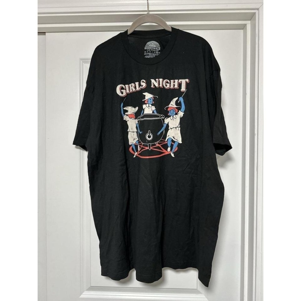 Boredwalk Los Angeles, Girls Night T-shirt, Black W/Graphic, Size 2XLโ